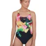 Speedo Colourblend Placement Digital Powerback Baddräkt female, Black / mango / lava red / white / jade