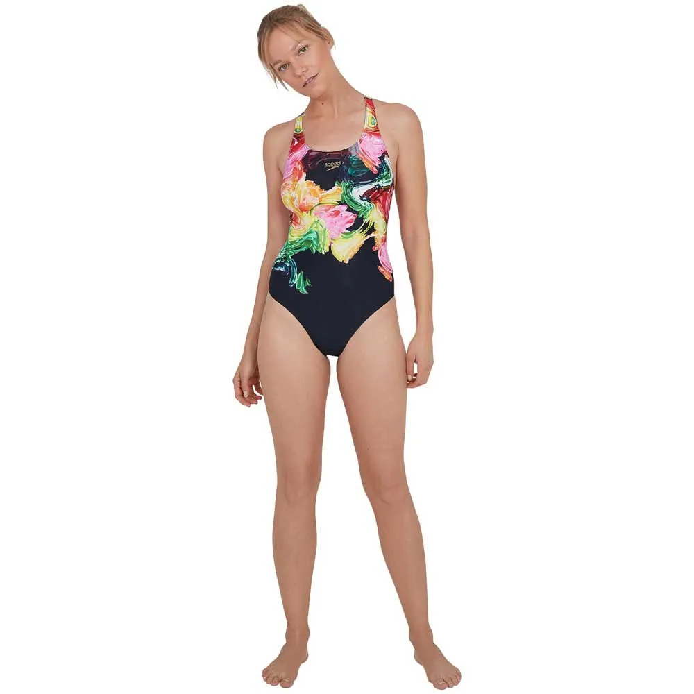 Speedo Colourblend Placement Digital Powerback Baddräkt female, Black / mango / lava red / white / jade Speedo Colourblend Placement Digital Powerback Baddräkt female, Black / mango / lava red / white / jade