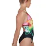 Speedo Colourblend Placement Digital Powerback Baddräkt female, Black / mango / lava red / white / jade
