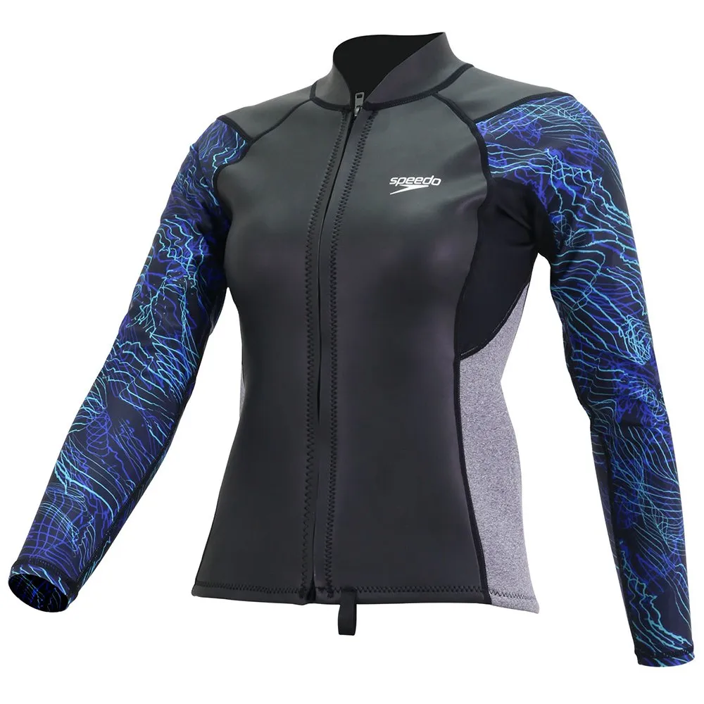 Speedo Combofit Activity Multisport 2mm Neopren Långärmad T-shirt unisex, Black / aquarium, XL