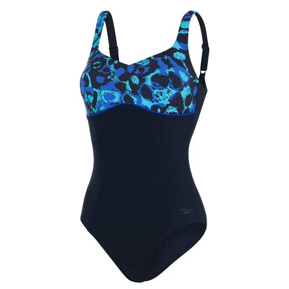 Speedo Contourlustre Shaping Baddräkt female, True navy / blue flame / light adriatic