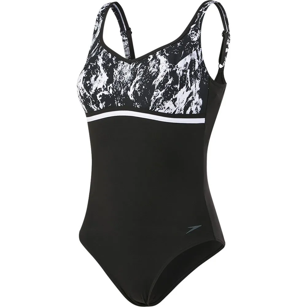 Speedo Contourluxe Printed Baddräkt female, Black / white Speedo Contourluxe Printed Baddräkt female, Black / white
