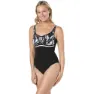Speedo Contourluxe Printed Baddräkt female, Black / white