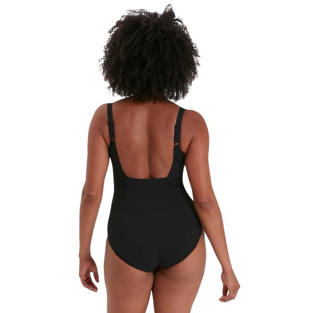 Speedo Crystallux Printed Shaping Shape Comprex Baddräkt female, Black / white