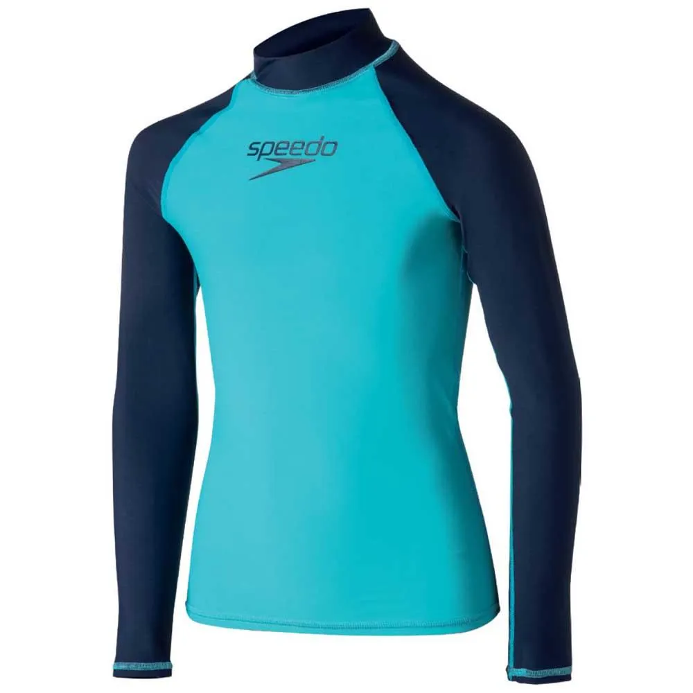 Speedo Delight Uv-skyddande Långärmad T-shirt unisex, Turquoise / navy, 10Y