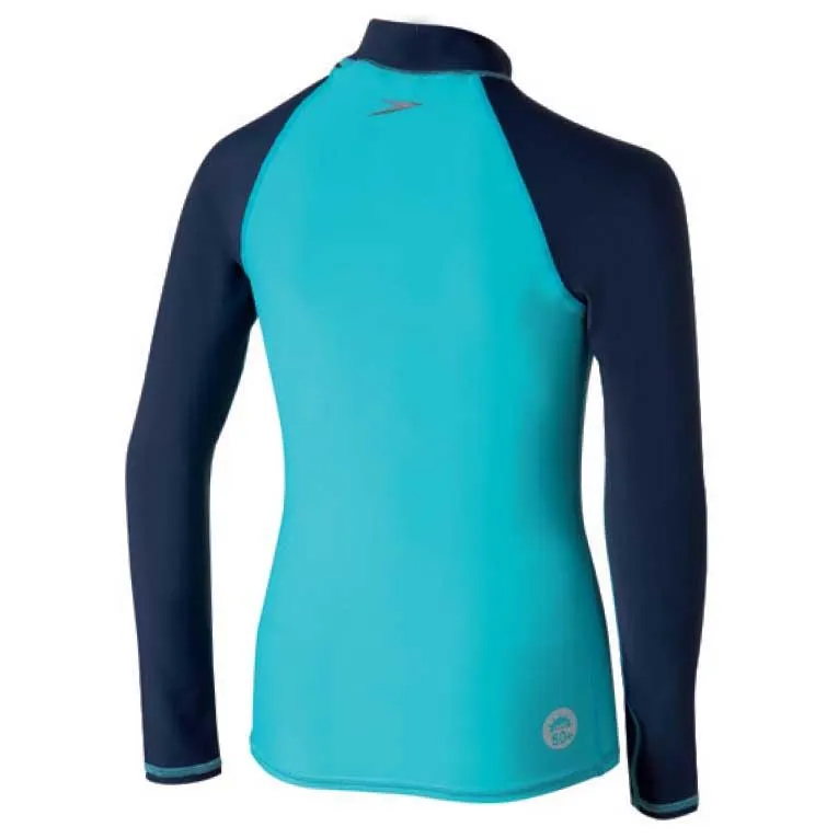 Speedo Delight Uv-skyddande Långärmad T-shirt unisex, Turquoise / navy, 10Y