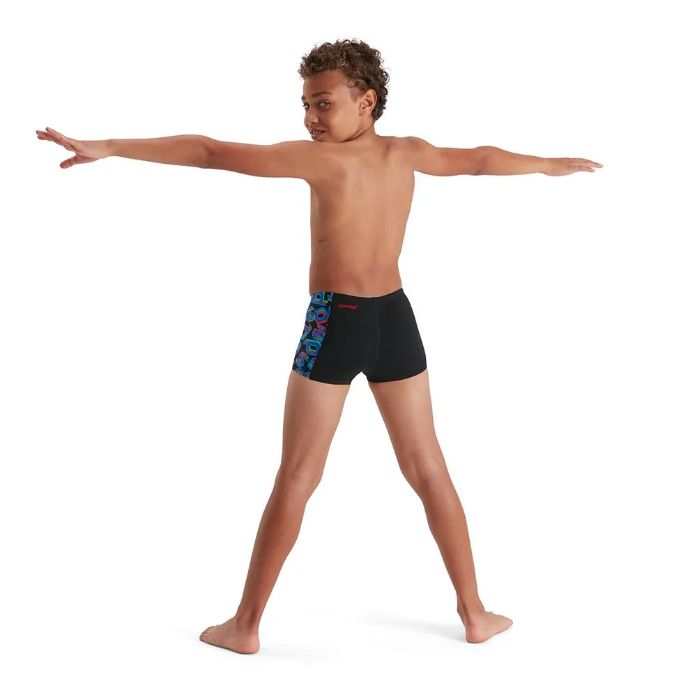 Speedo Digi Allover Panel Badbyxor Boxer male, Black / lava red / neon absinthe / lapis blue / blue flame, 5-6Y