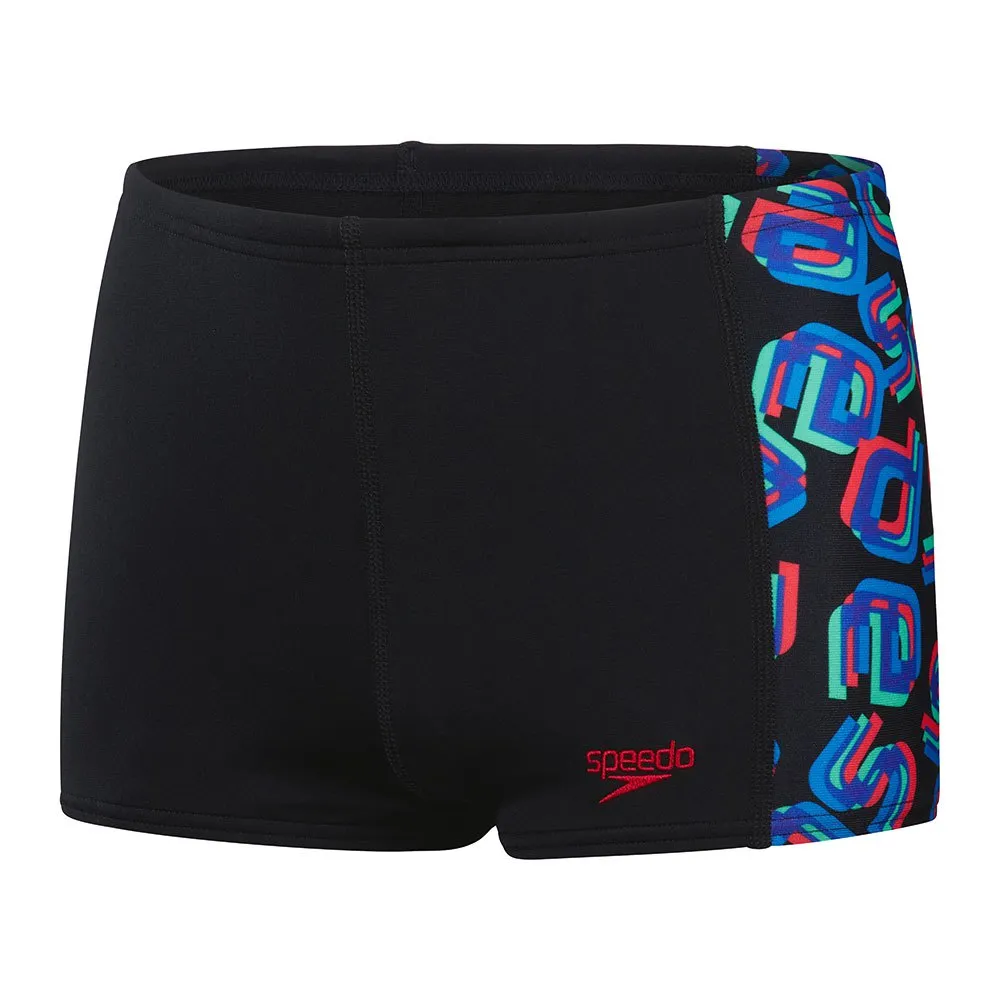 Speedo Digi Allover Panel Badbyxor Boxer male, Black / lava red / neon absinthe / lapis blue / blue flame, 5-6Y