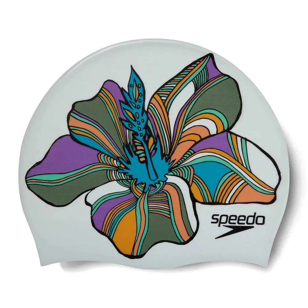 Speedo Digital Printed Badmössa unisex, Fern green / fluo arctic / neon violet Speedo Digital Printed Badmössa unisex, Fern green / fluo arctic / neon violet