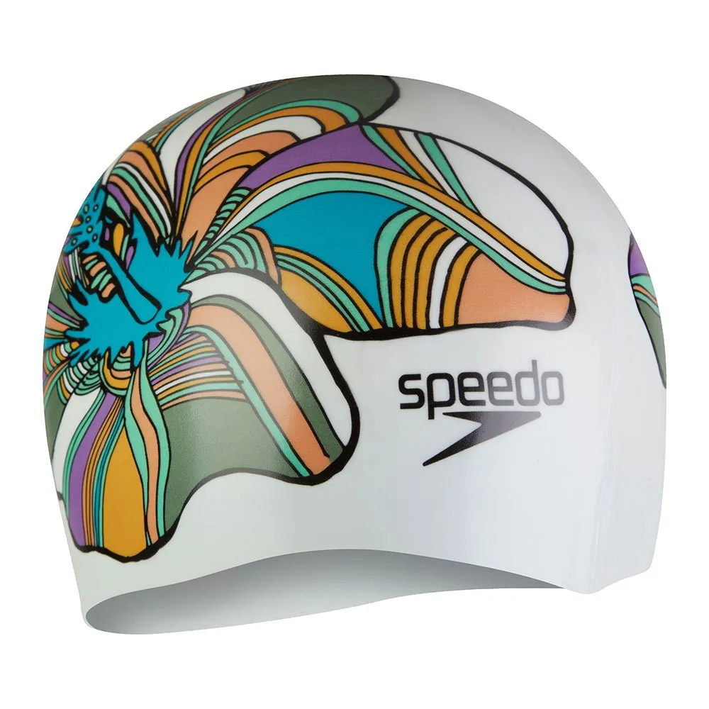Speedo Digital Printed Badmössa unisex, Fern green / fluo arctic / neon violet Speedo Digital Printed Badmössa unisex, Fern green / fluo arctic / neon violet