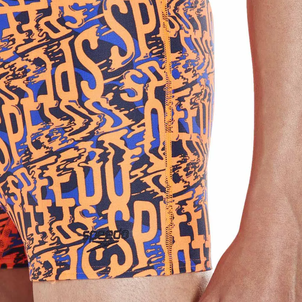 Speedo Electric Spritz Allover Badbyxor Boxer male, Amparo blue / navy / fluo orange Speedo Electric Spritz Allover Badbyxor Boxer male, Amparo blue / navy / fluo orange