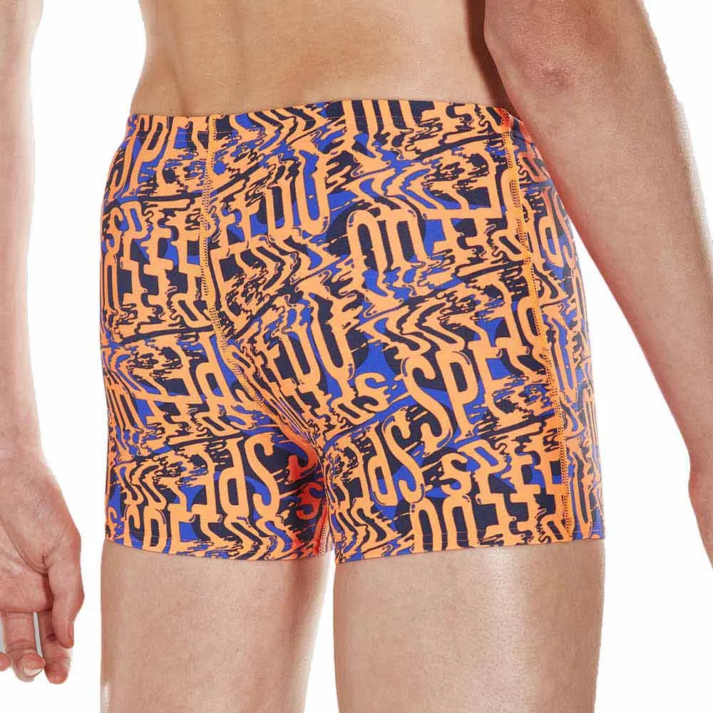 Speedo Electric Spritz Allover Badbyxor Boxer male, Amparo blue / navy / fluo orange Speedo Electric Spritz Allover Badbyxor Boxer male, Amparo blue / navy / fluo orange