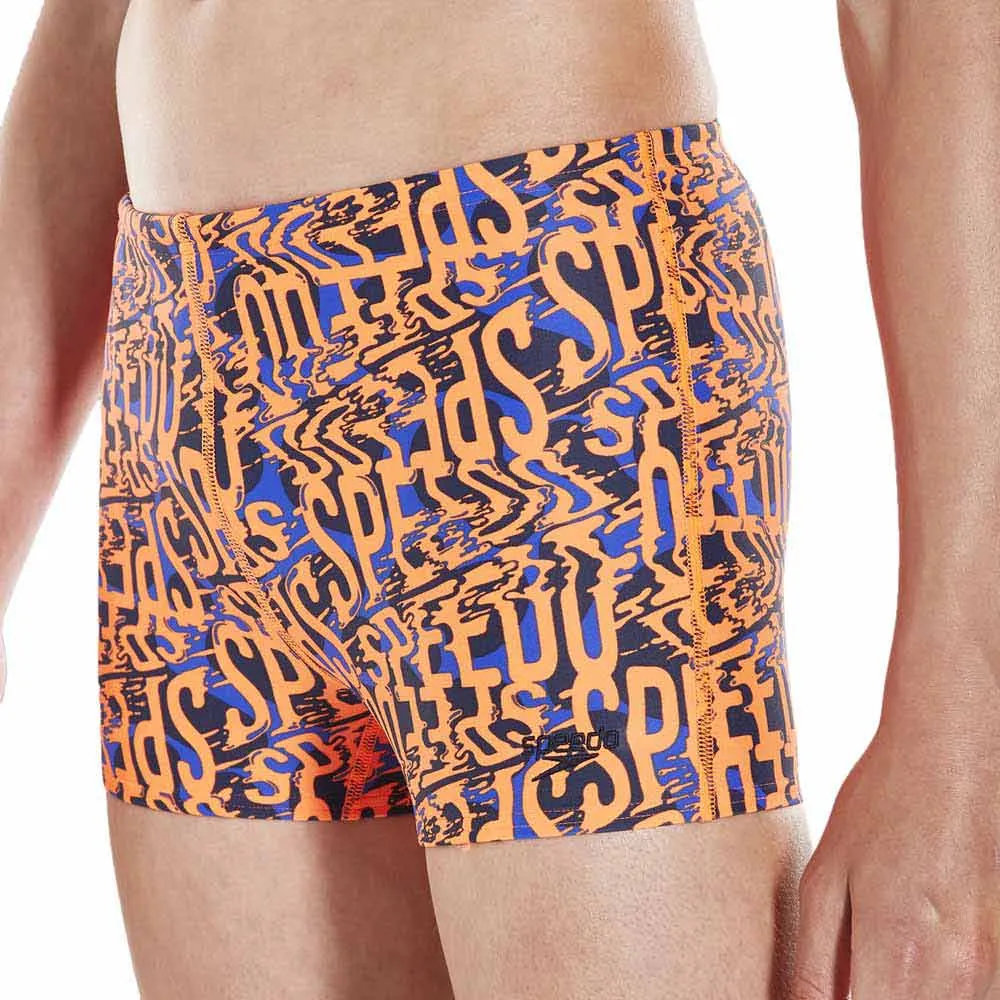 Speedo Electric Spritz Allover Badbyxor Boxer male, Amparo blue / navy / fluo orange Speedo Electric Spritz Allover Badbyxor Boxer male, Amparo blue / navy / fluo orange