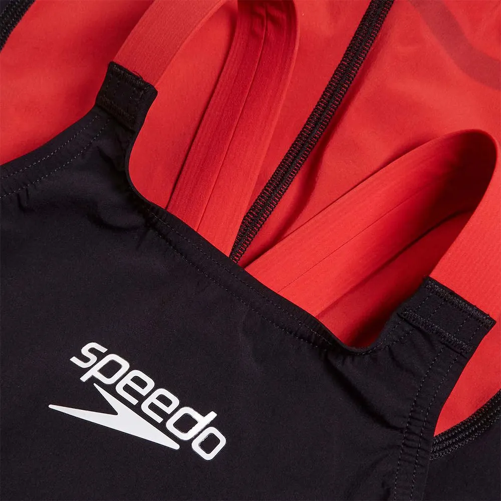Speedo Fastskin Lzr Ignite Kneeskin Tävlingsswimsuit female, Black / flame red, 7-8Y Speedo Fastskin Lzr Ignite Kneeskin Tävlingsswimsuit female, Black / flame red, 7-8Y