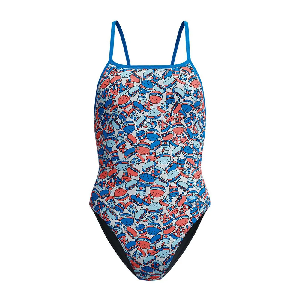 Speedo Fl Printed Web Back Baddräkt female Speedo Fl Printed Web Back Baddräkt female