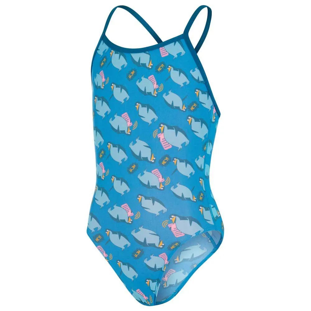 Speedo Flipper Phone Allover Vback Baddräkt female