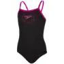Speedo Gala Logo Muscleback Baddräkt female, Black / electric pink, 15-16Y