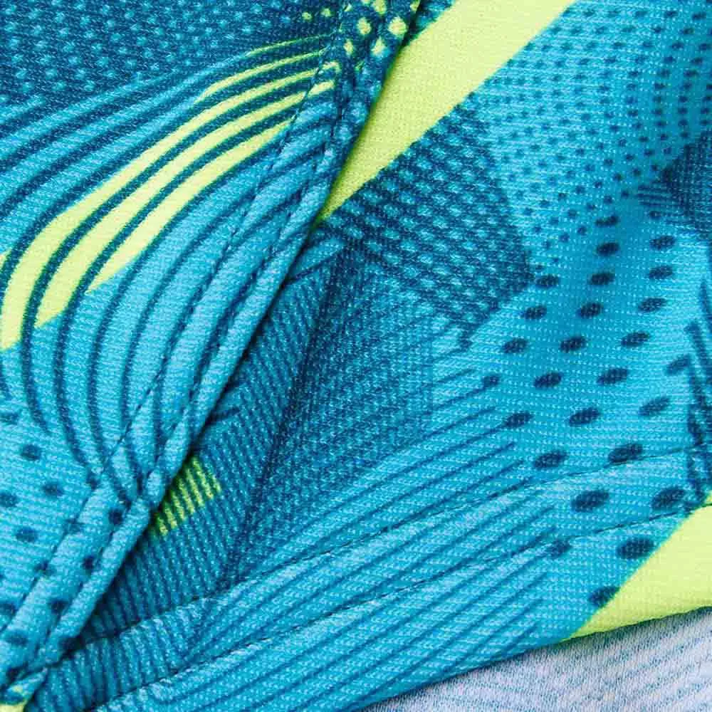 Speedo Geo Stripe V 17 Cm Club Training Allover Badbyxor Boxer male, Nordic teal / adriatic / fluo yellow