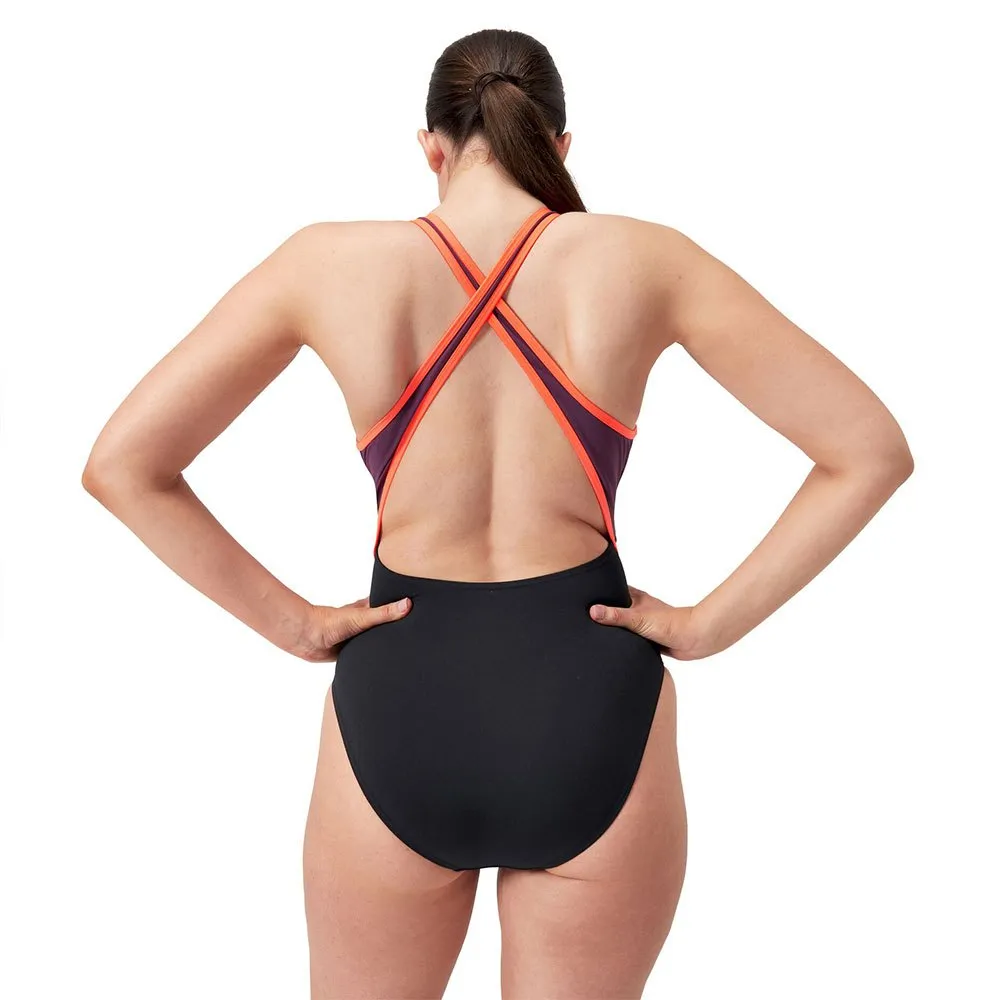 Speedo High Neck Splice Cross Back Baddräkt female Speedo High Neck Splice Cross Back Baddräkt female