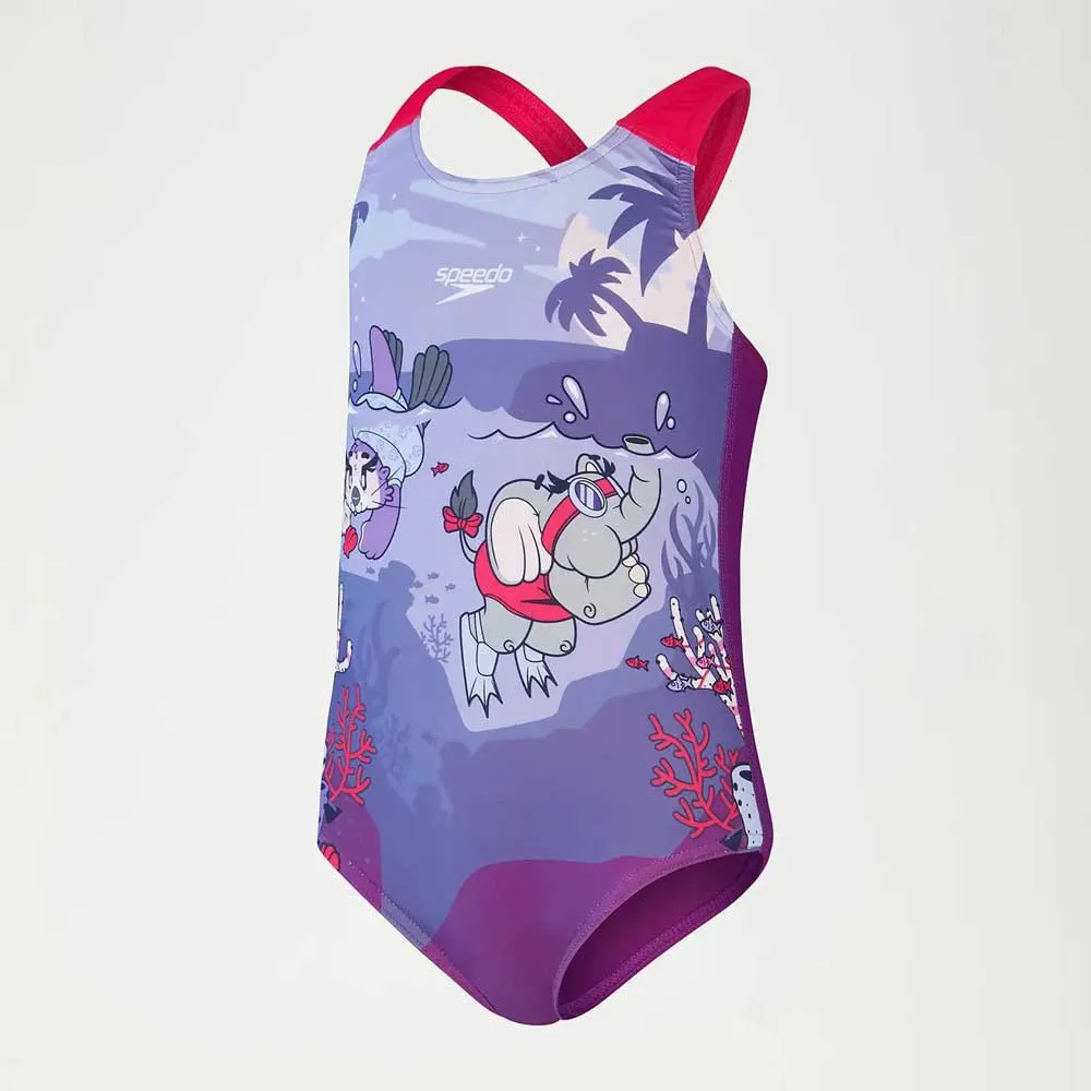Speedo Learn To Swim Printed Racerback Baddräkt female Speedo Learn To Swim Printed Racerback Baddräkt female