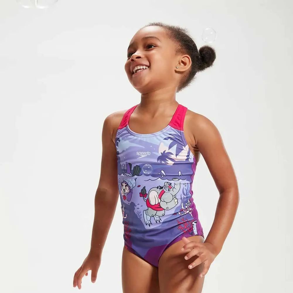 Speedo Learn To Swim Printed Racerback Baddräkt female Speedo Learn To Swim Printed Racerback Baddräkt female