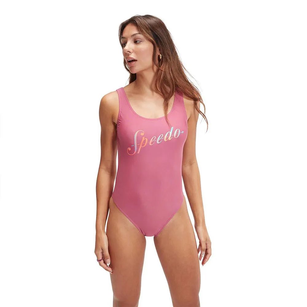 Speedo Logo Deep U-back Baddräkt female