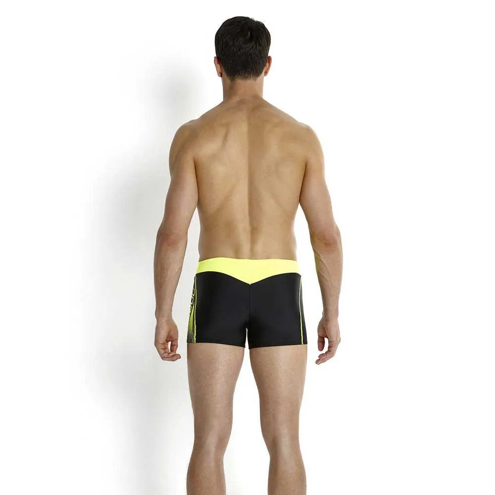 Speedo Logo Panel Badbyxor Boxer male, Black / fluo yellow
