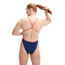 Speedo Placement Digital Vback Baddräkt female, Cerulean blue / true cobalt / watermelon / white