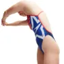 Speedo Placement Digital Vback Baddräkt female, Cerulean blue / true cobalt / watermelon / white