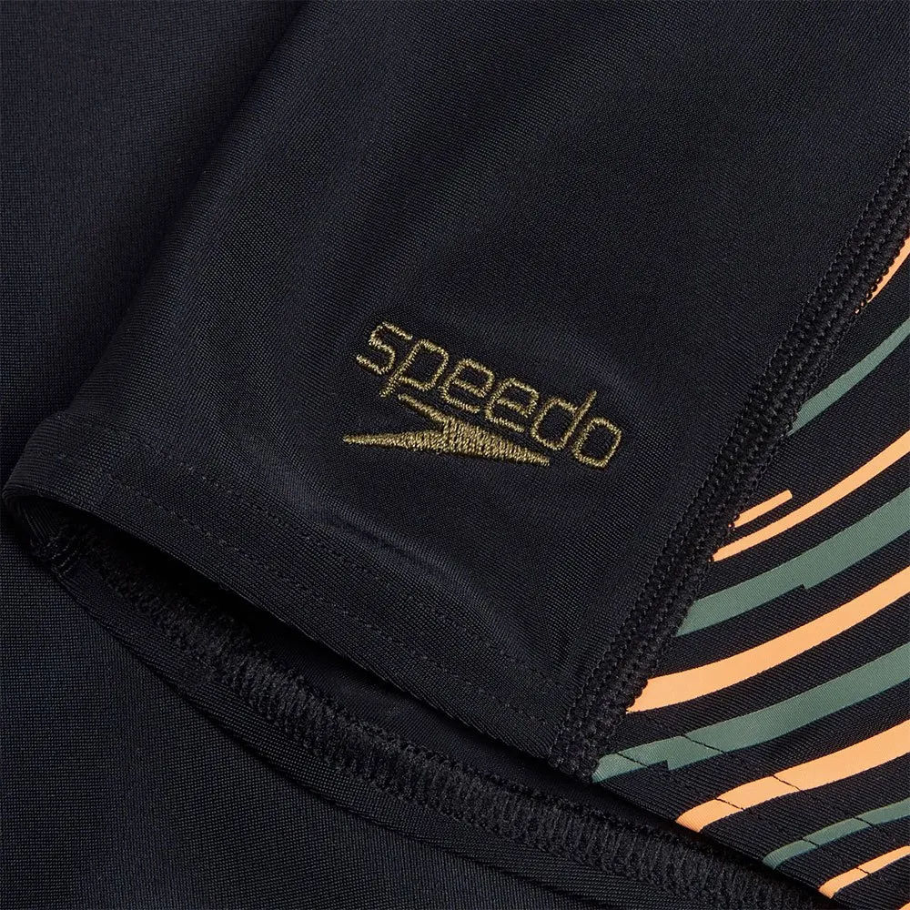 Speedo Plastisol Placement Jammer male, Black / nectarine / country green, 9-10Y