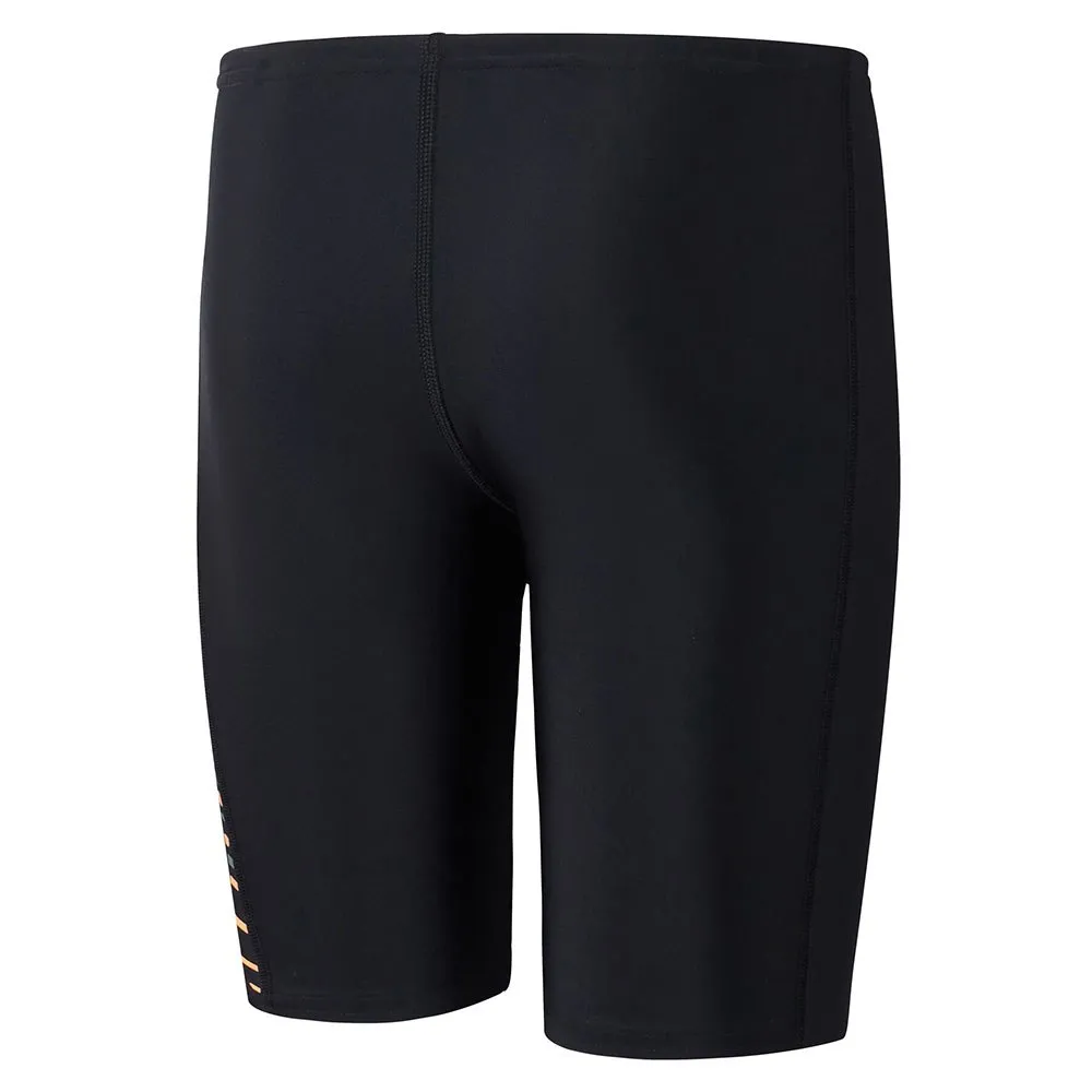 Speedo Plastisol Placement Jammer male, Black / nectarine / country green, 9-10Y