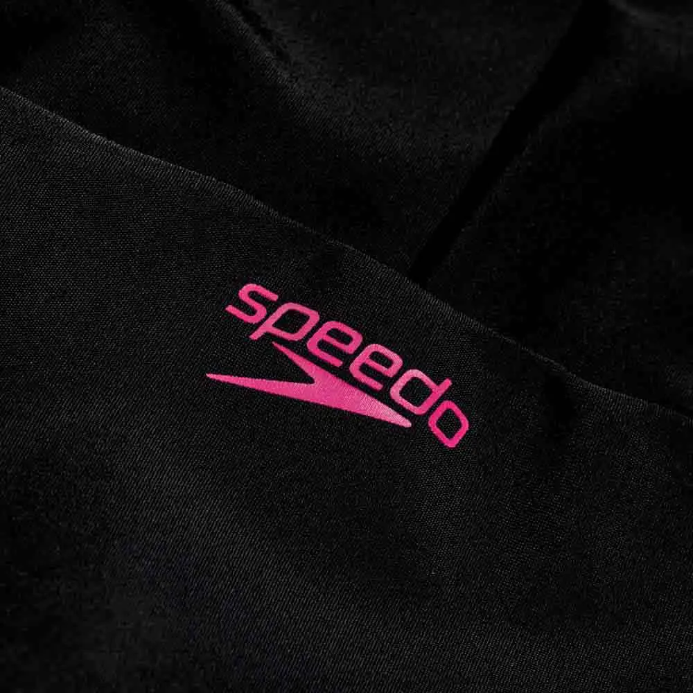 Speedo Plastisol Placement Muscleback Baddräkt female, Black / rose violet / bondi blue, 5-6Y