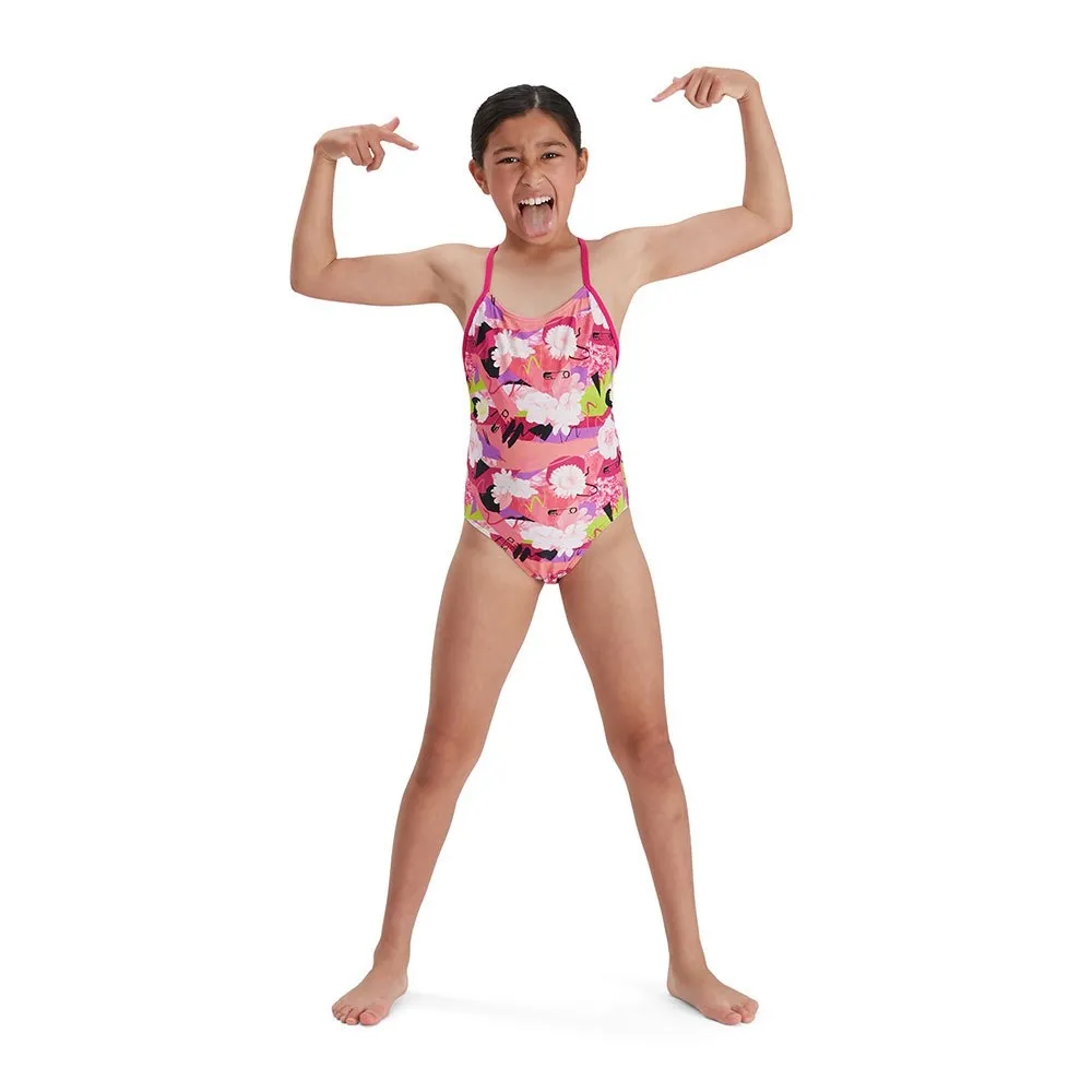 Speedo Punk Floral Lane Line Back Allover Endurance Baddräkt female