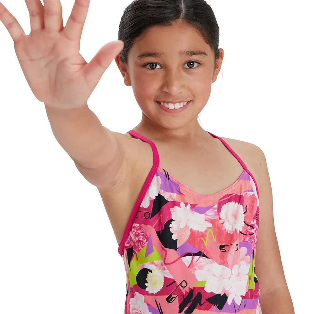 Speedo Punk Floral Lane Line Back Allover Endurance Baddräkt female