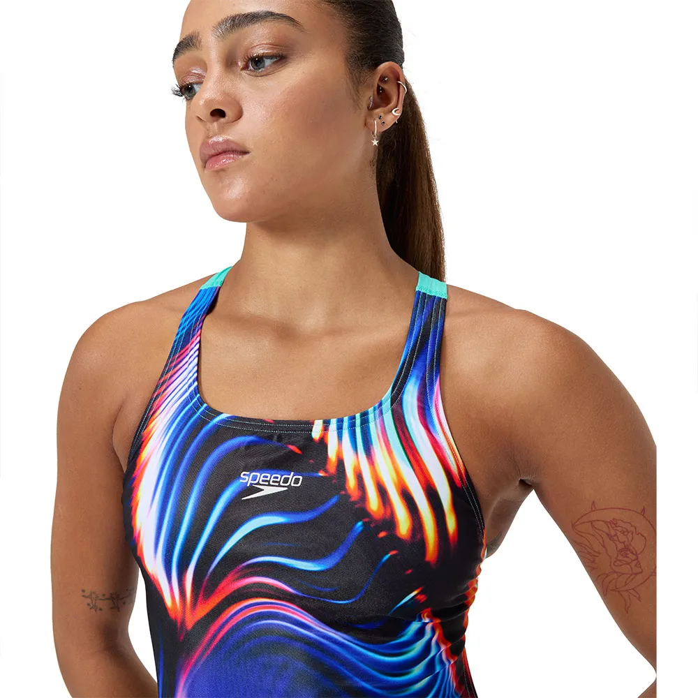 Speedo Sublimation Printed Leaderback Baddräkt female