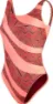 Speedo Women's Printed Deep U-Back, Oxblood/Coral, 32