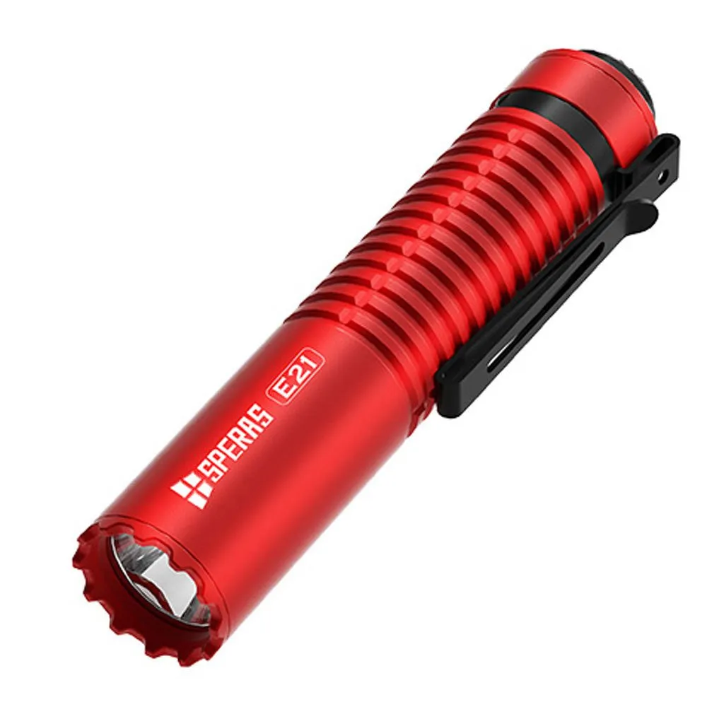 Speras Built-in Batterry E-21 Ficklampa, Red, 2000 Lumens