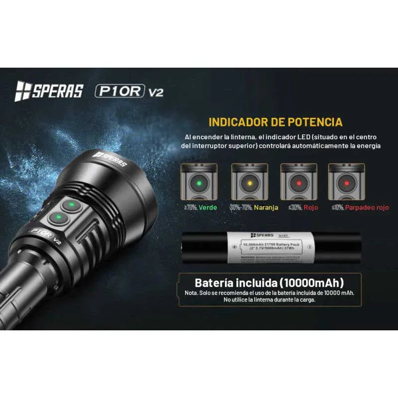 Speras Sft70 Ficklampa, Black, 10000 Lumens