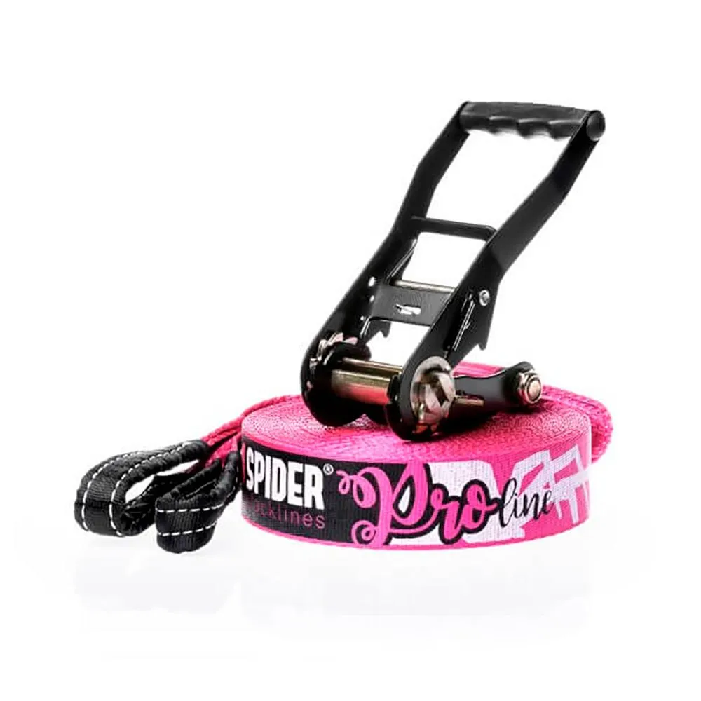Spider Slacklines Pro 20 M Slackline, Pink, One Size