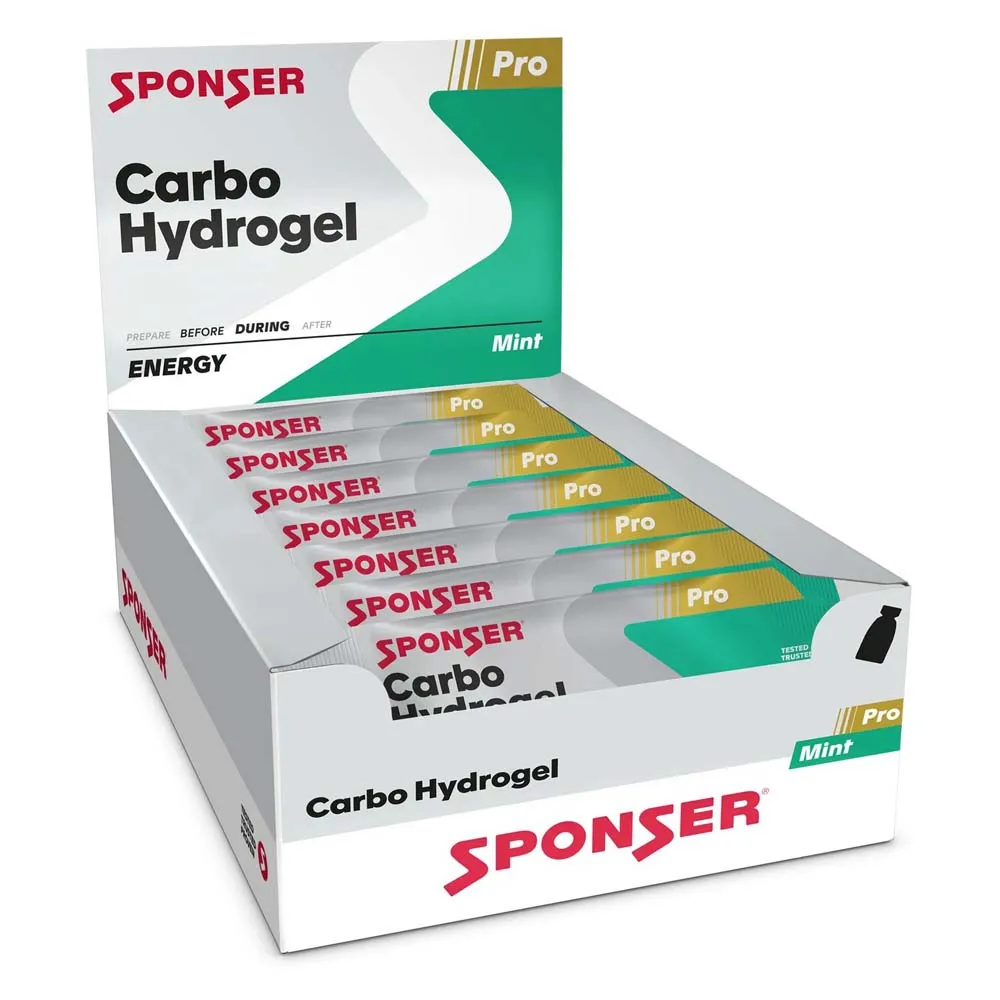SPONSER Carbo Hydrogel Låda Med Energigeler Mynta 60g 20 Enheter, White / blue, One Size