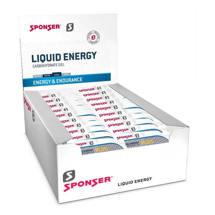 SPONSER Liquid Plus Låda Med Energigeler 35g 40 Enheter, Multicolor, One Size