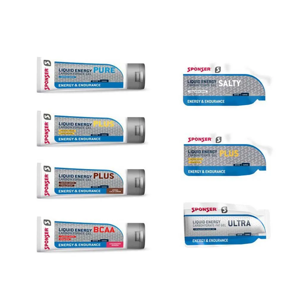 SPONSER Liquid Plus Låda Med Energigeler Cola Och Citron 70g 18 Enheter, Multicolor, One Size