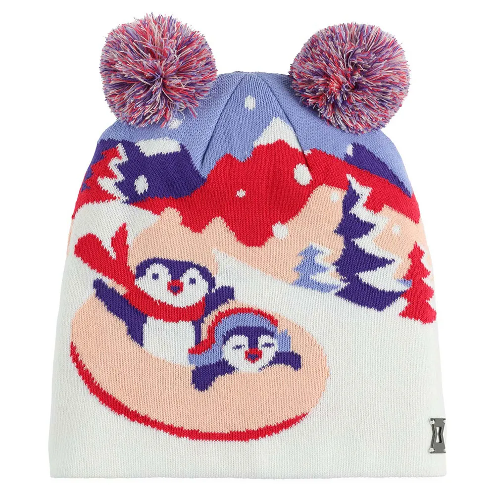Spyder Bitsy Penguin Double Pom Mössa, Multi, M/L