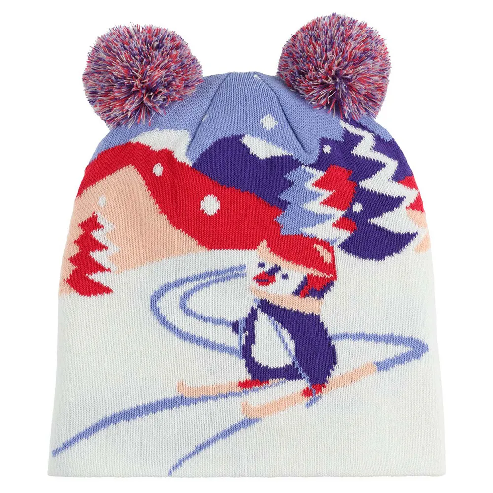 Spyder Bitsy Penguin Double Pom Mössa, Multi, M/L