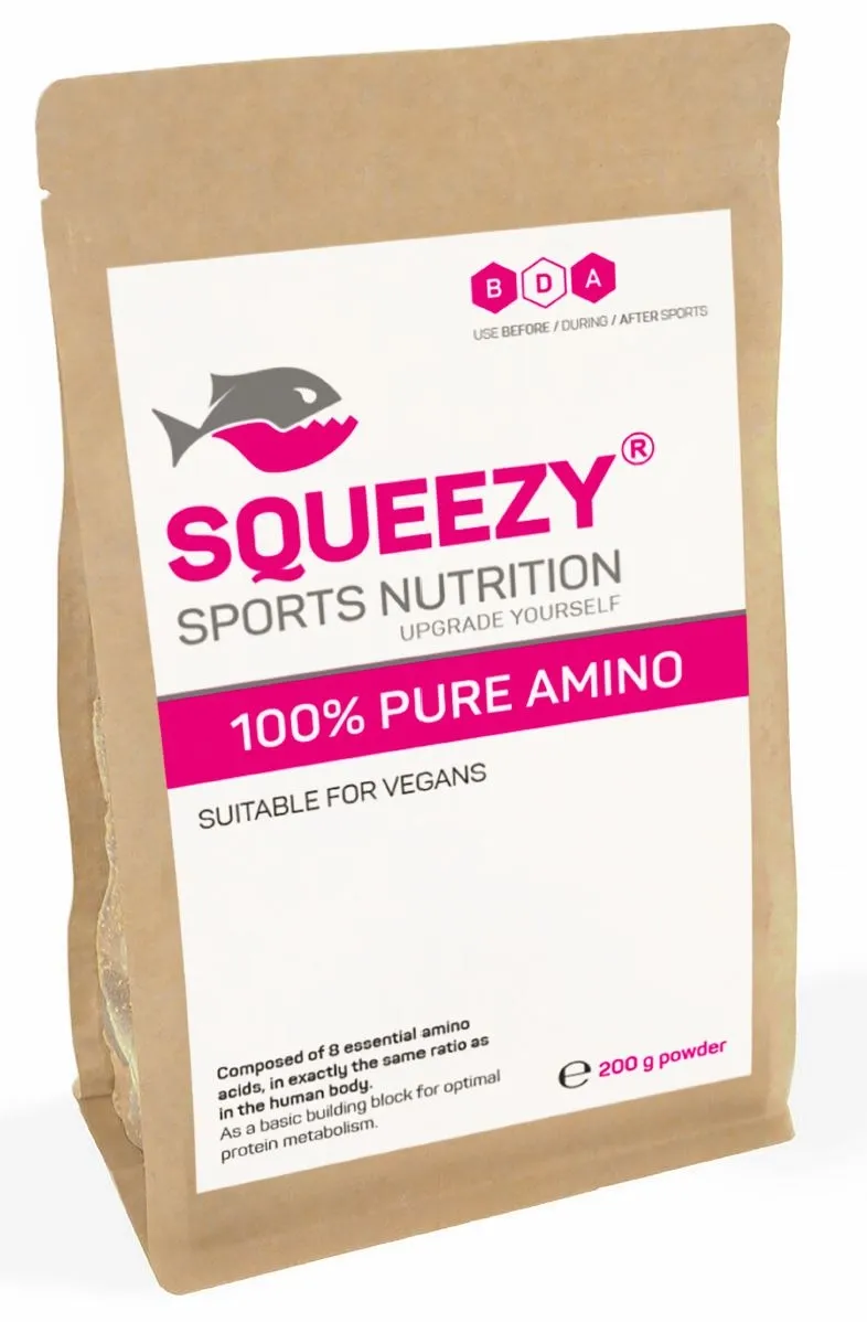 Squeezy 100% Pure Amino - 200g Pulver Squeezy 100% Pure Amino - 200g Pulver