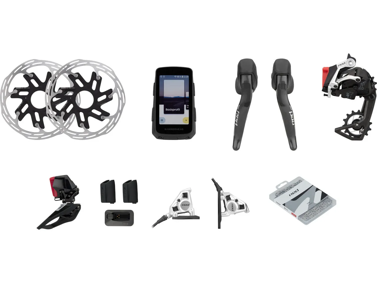 SRAM E-Tap Axs E1 2X Groupset With Hammerhead Karoo, Red