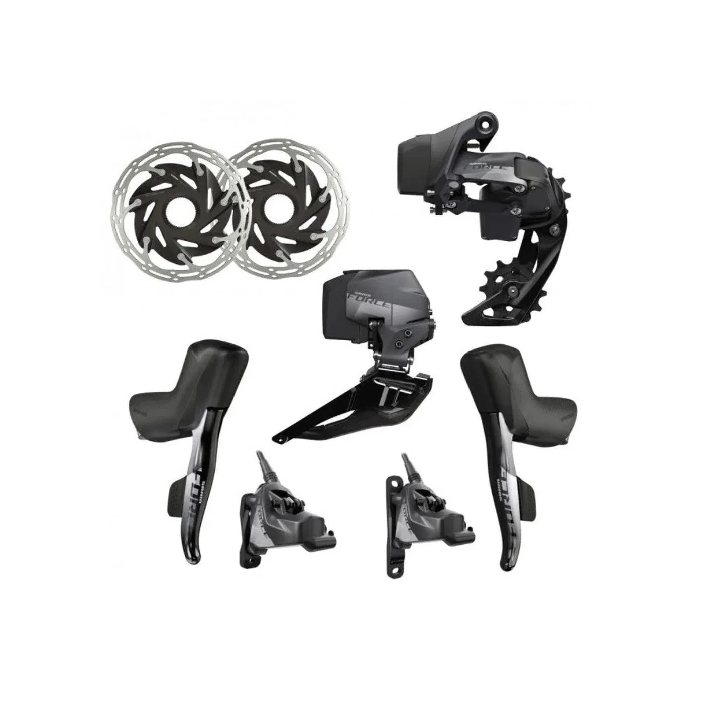SRAM Force D1 AXS 2x12s Disc Groupset Electronic KIT, Black, Hydro Flat Mount Centerlock