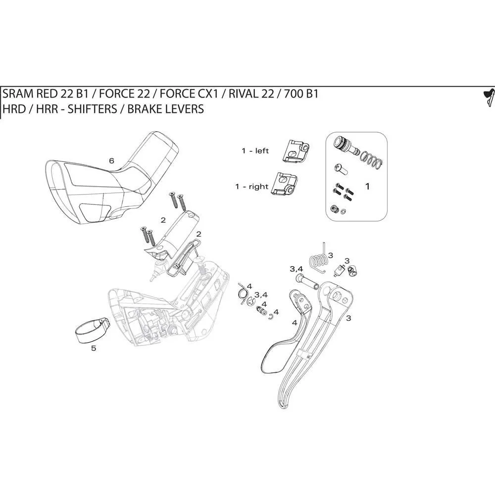 SRAM Red 22 Left Cykelbromsspak, Black, One Size