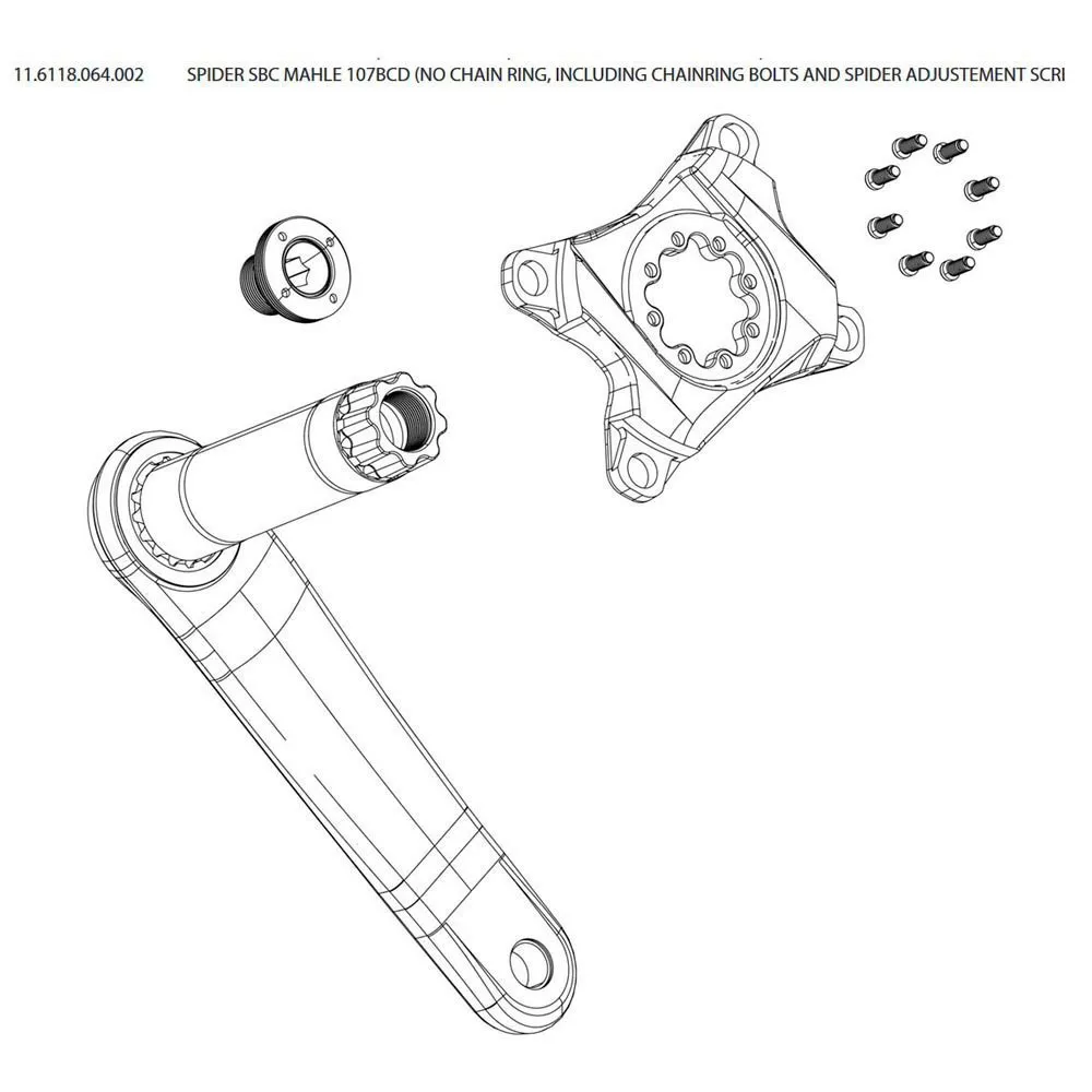 SRAM Sbc Mahle Spindel, Black, 107mm SRAM Sbc Mahle Spindel, Black, 107mm