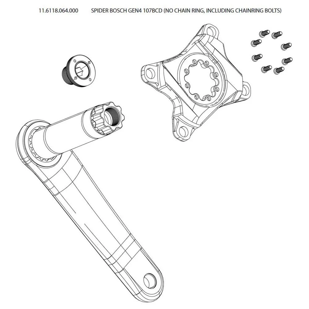 SRAM Spider für Bosch 107 mm Lochkreis, Black, 107mm SRAM Spider für Bosch 107 mm Lochkreis, Black, 107mm